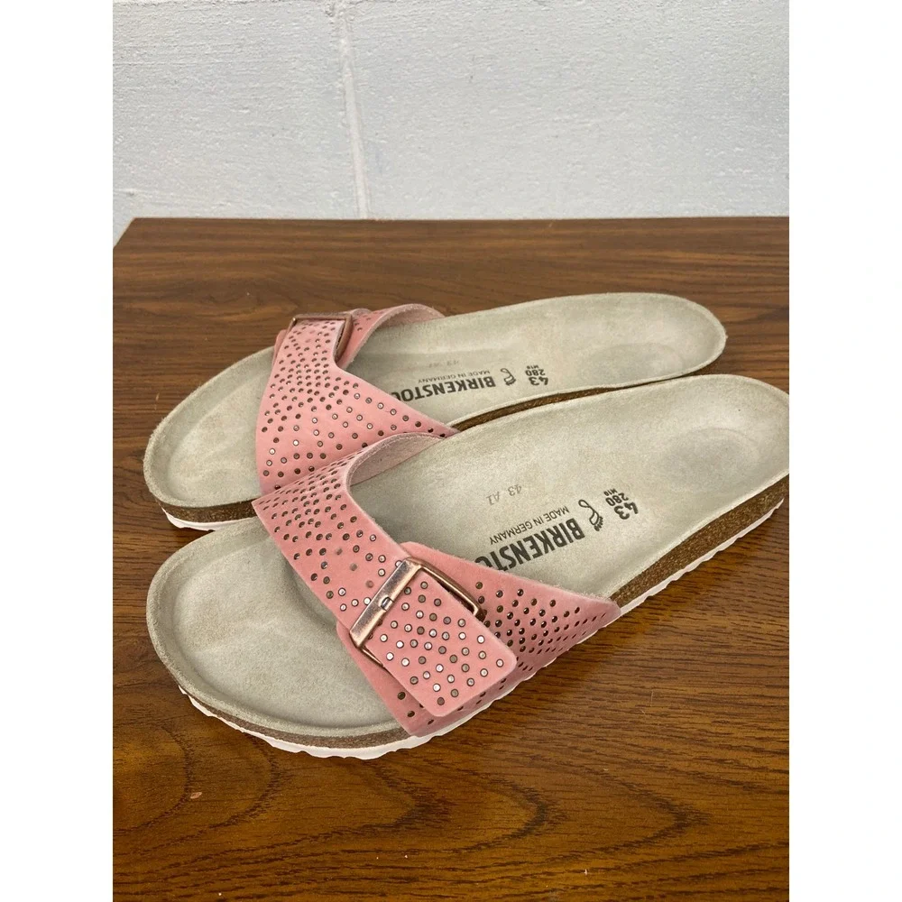*RARE* NIB Birkenstock Madrid BS Rose Slide Sandals Rivets US10 EU43 Regular Fit